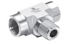 Тройники с внутренней резьбой на входе и выходе/наружной на отводе. Резьба NPT