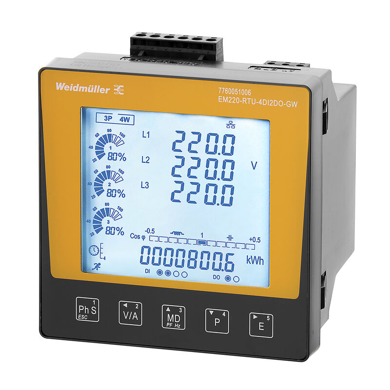 Счетчик энергии BasicLine Weidmuller EM220-RTU-4DI2DO-GW