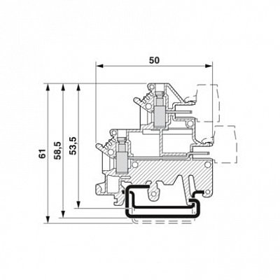 Двухъярусные клеммы UKK 3-MSTB-5,08 AU 32L Phoenix Contact, фото 2
